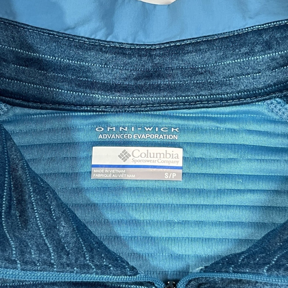 Columbia Women's Airtight Fleece 1/2 Zip Kangaroo Pouch Small Omni-wick EUC Teal - Picture 3 of 8